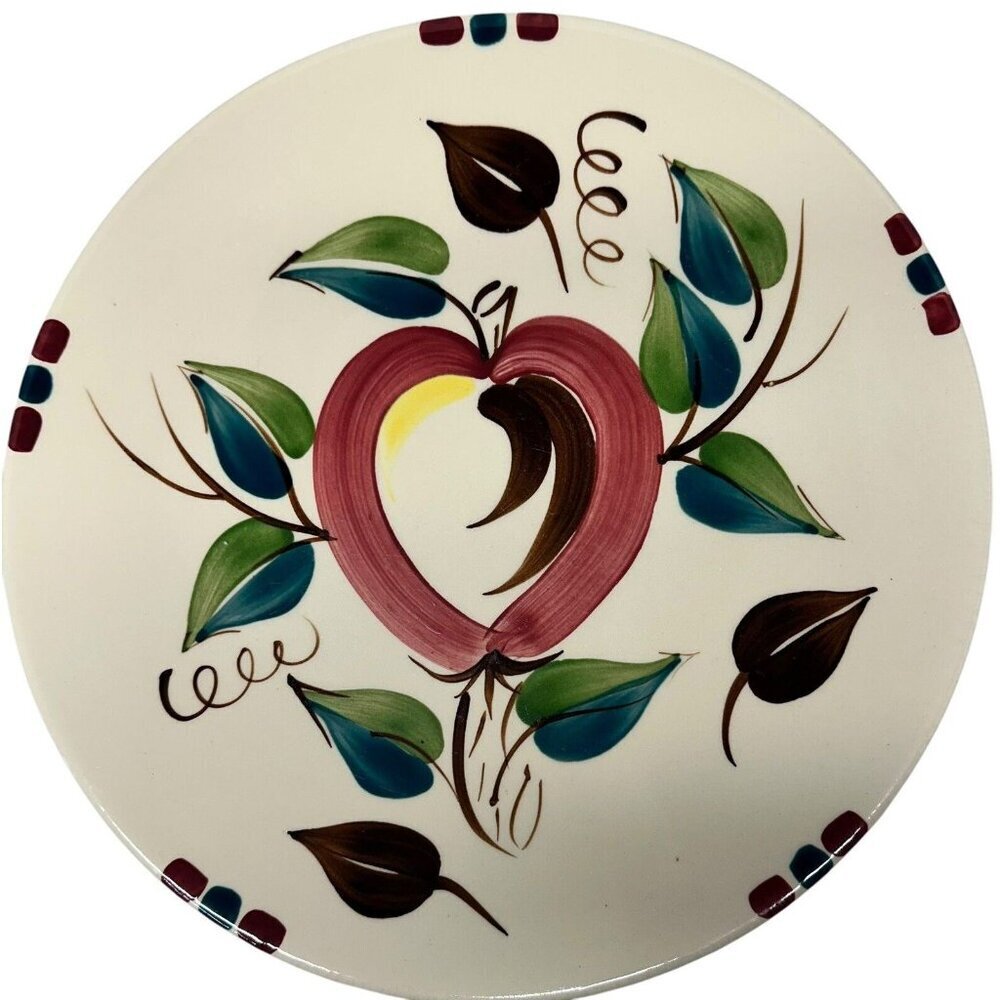 Vintage Purinton Slip Ware Apple Print Serving Plate Platter (12 Inch)